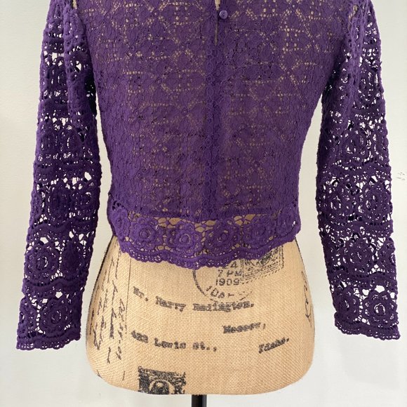 Forever21 Purple Lace Blouse ๐ 4 Tops for $20 BUNDLE & SAVE - Picture 3 of 7